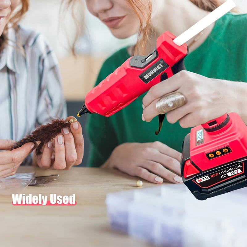 MONVICT 100W Cordless Glue Gun for Milwaukee 18V Battery, Upgraded Digital Temperature Adjustable Handheld Electric Power Full Size Heavy Duty Hot Glue Gun with 10 Glue Sticks (Tools only) - Image 5